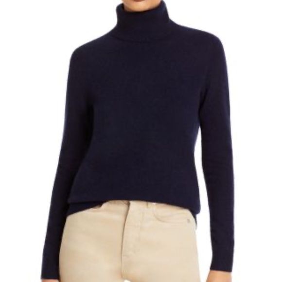 C by Bloomingdale's Cashmere Cashmere Turtleneck Sweater XXL in Navy PRICE FIRM - Picture 1 of 5